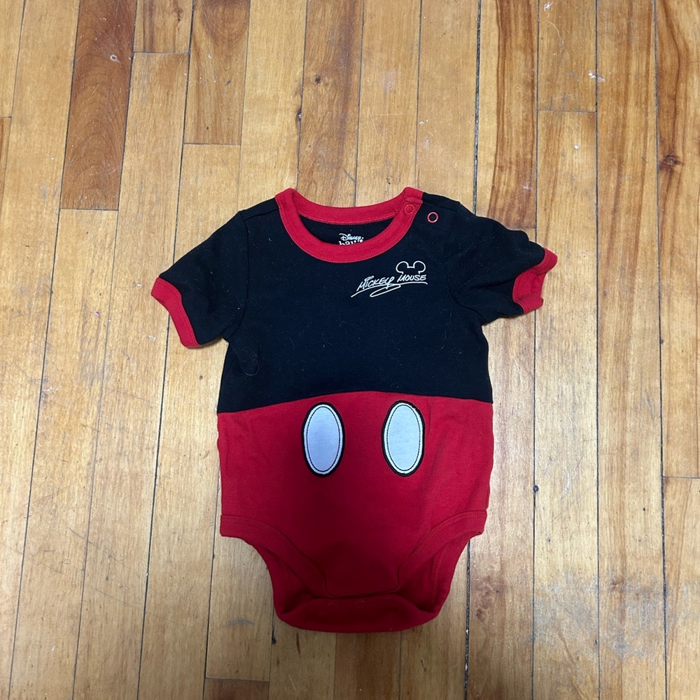Disney Mickey Mouse Red and Black Bodysuit